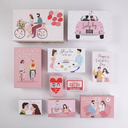Набор коробок 10 в 1, упаковка подарочная, «LOVE», 12×7×4 - 32.5×20×12.5 см