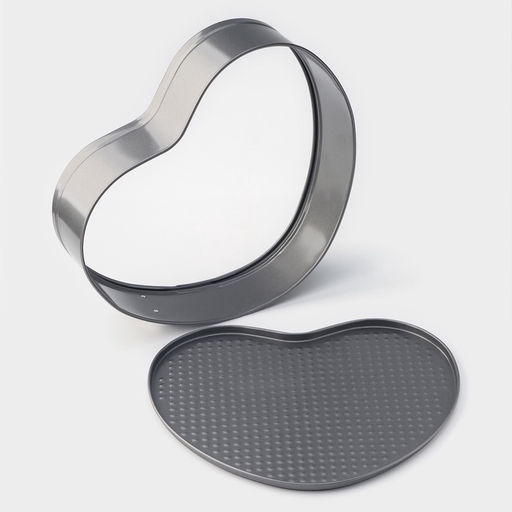 Форма для выпечки Доляна Элин. Сердце, 28.5?25.5?6.6 см, разъёмная, антипригарное покрытие, серая