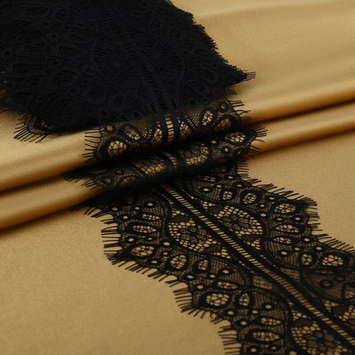 Кружево реснички, 130 мм, 9±0.5 м, в бобине 3 шт. по 3 м, чёрное