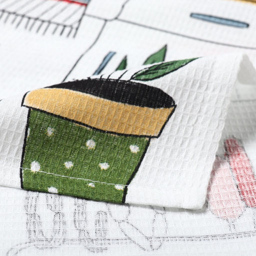 Набор кухонных полотенец Доляна «Котик на кухне» 35×60 см-2 шт., 100% хл