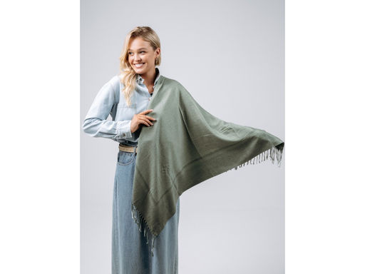 Платок Lanotti двухсторонний Сердце природы зелёный/№60