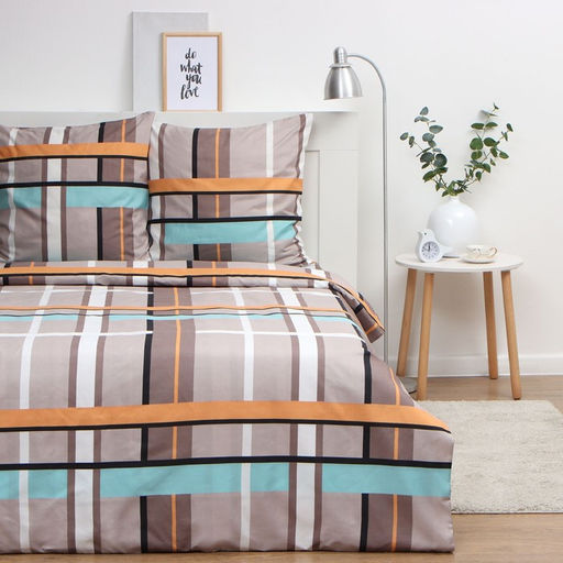 Постельное бельё Экономь и Я 1,5 сп Клетка (вид 3) 147х215см, 150х215см, 70х70см-2 шт, полисатин, 80г/м