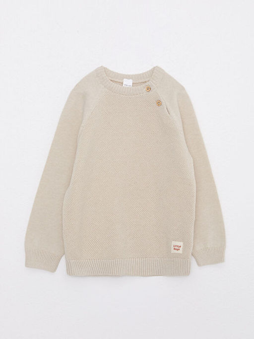 Bisiklet Yaka Kendinden Desenli Erkek Bebek Triko Kazak - Waikiki фото 2