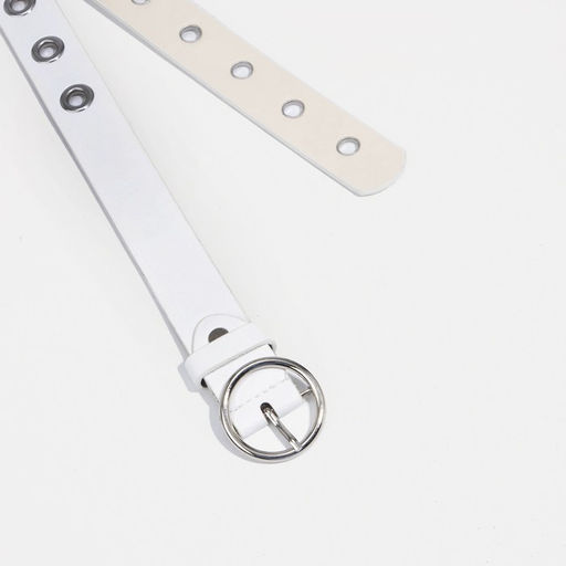 Ремень женский, ширина 3 см, винт, пряжка метал, люверсы, цвет белый - Simaland фото 2