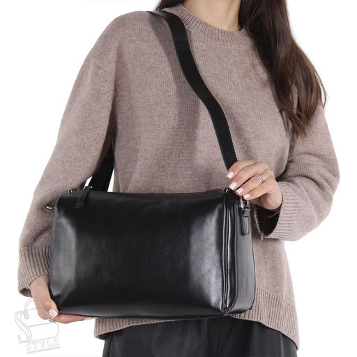 Сумка женская кожаная 9516NN black Natale Navetta  в Новосибирске