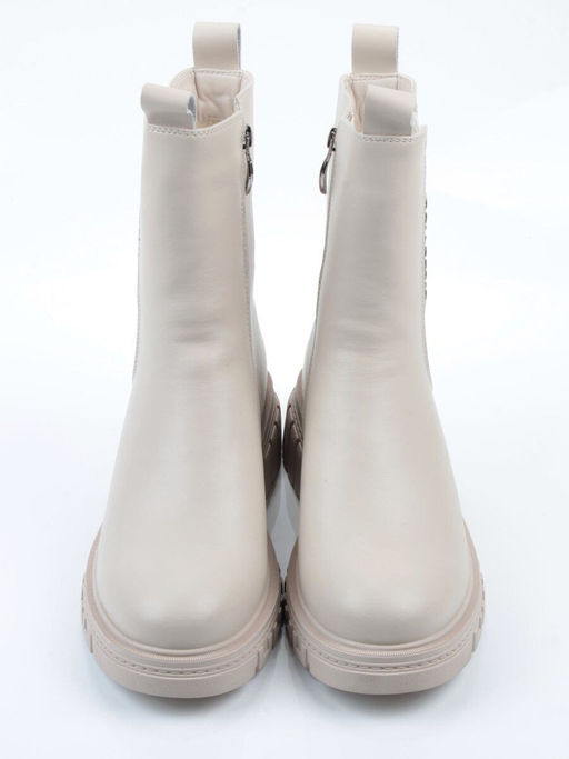 04-PAM370-2Z LT. BEIGE Ботинки зимние женские (натуральная кожа, 100% шерсть)