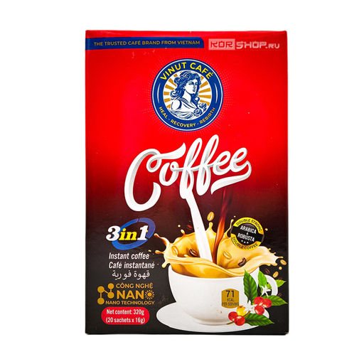 Растворимый кофе 3 в 1 Vinut Trust, Вьетнам, 320 г (20 стиков по 16 г) Акция