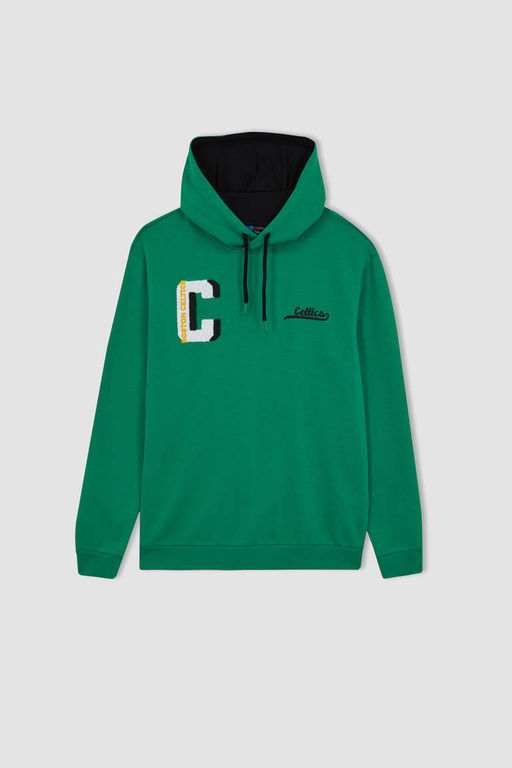 DeFactoFit NBA Boston Celtics толстая толстовка стандартного кроя с капюшоном  фото 7