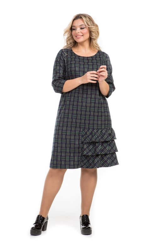 Платье 1039 синяя клетка - Novita фото 3