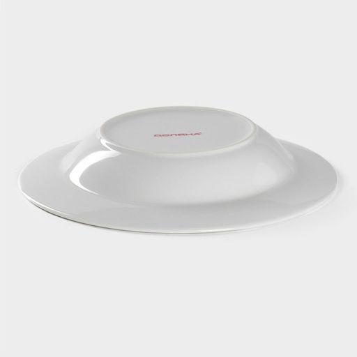 Тарелка керамическая глубокая Доляна Маки, 600 мл, d=20,5 см, цвет белый  фото 7