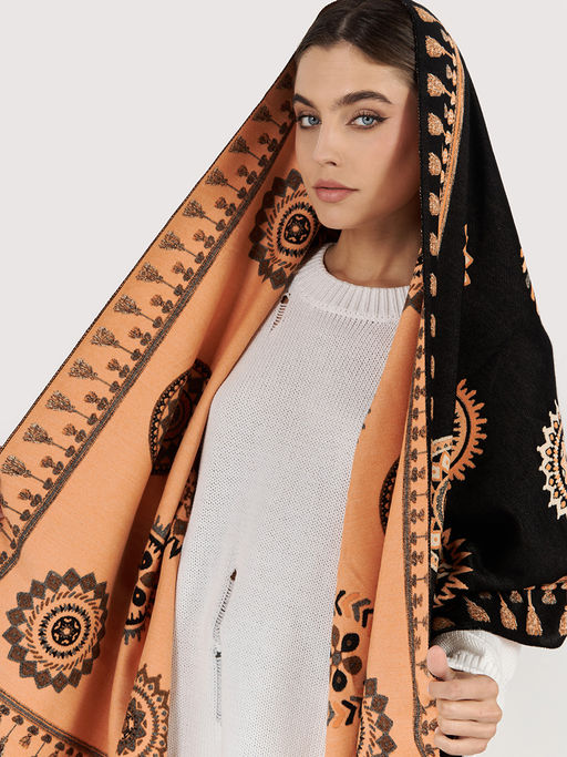 в составе ШЕРСТЬ  и КАШЕМИР Большой, мягкий, теплый  двусторонний палантин - Tantino фото 5