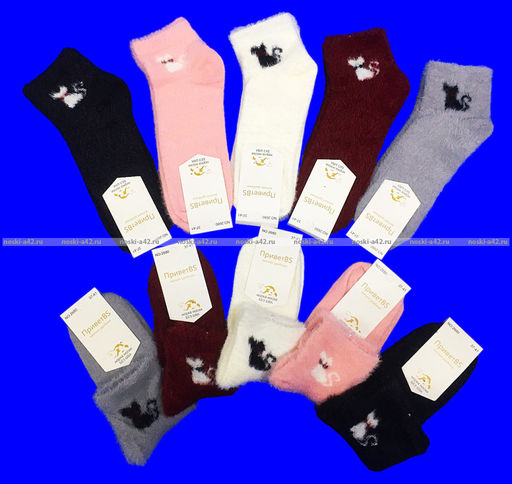 Цена за 10 шт. ПриветBS термоноски женские АНГОРА НОРКА "Кошечка" арт. 2680