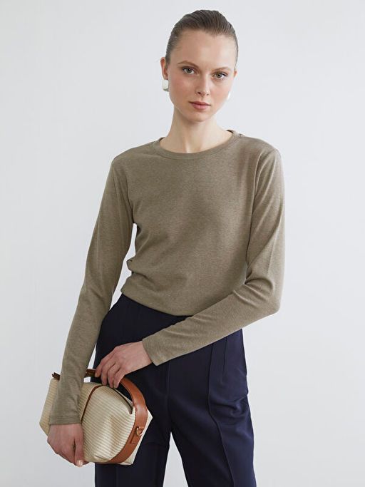 Bisiklet Yaka Kad?n Ti??rt