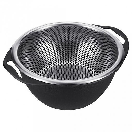 Дуршлаг с миской Linea PRONTO 26х22х9,5см, нержавеющая сталь, пластик, Regent (Китай)