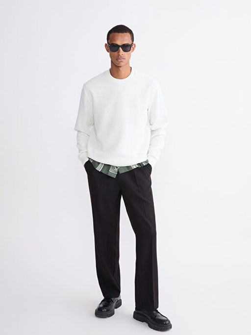 Bisiklet Yaka Erkek Sweatshirt
