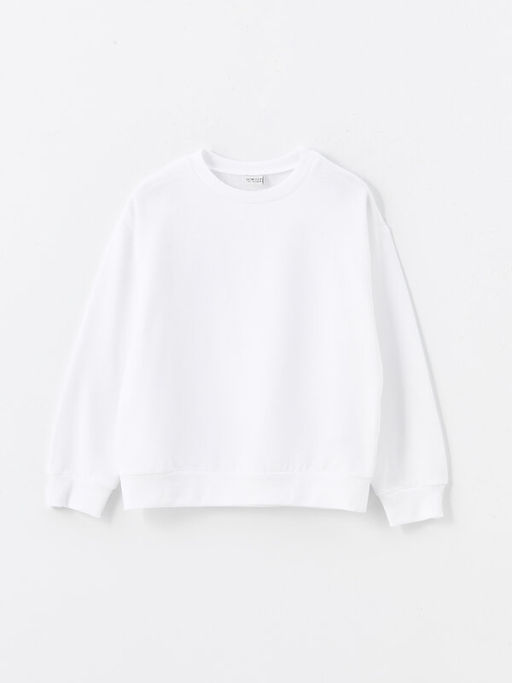 Bisiklet Yaka Basic Uzun Kollu K?z ?ocuk Sweatshirt