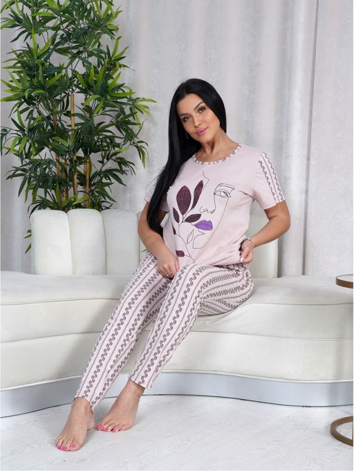 Дина пижама женская (пудра) - Lovetex фото 4