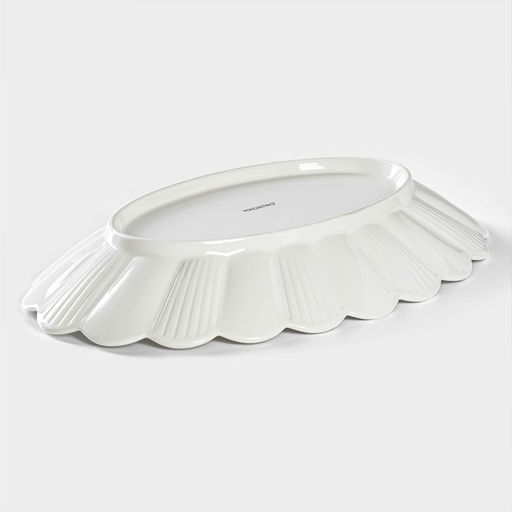 Блюдо Magistro «Ромашка», d=32.5 см, овальное, фарфор, белое