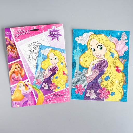 Набор для творчества: фреска песком с блёстками (9 цветов), Рапунцель, Принцессы - Disney фото 4