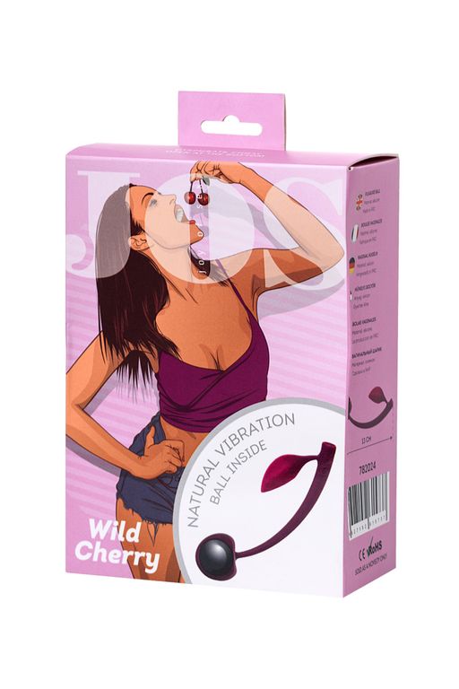 Вагинальный шарик JOS WILD CHERRY, силикон, бордовый, 13 см  фото 4