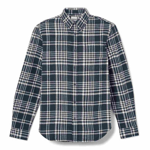 Мужская рубашка Timberland Shirt Heavy Flannel Check темно-синяя фото 4