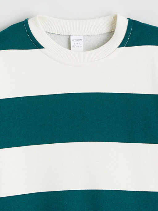 Erkek ?ocuk ?izgili Sweatshirt ve Jogger E?ofman Alt