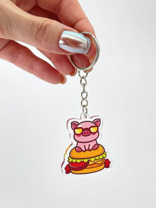 Брелок "Cool pig hamburger"