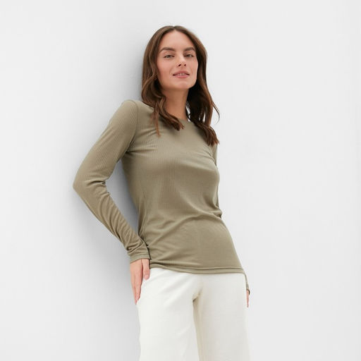Лонгслив женский KAFTAN: Basic line, хаки, размер 48-50