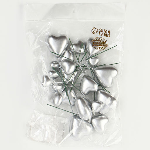 Набор для украшения Сердечки, цвет серебро - Страна карнавалия фото 4