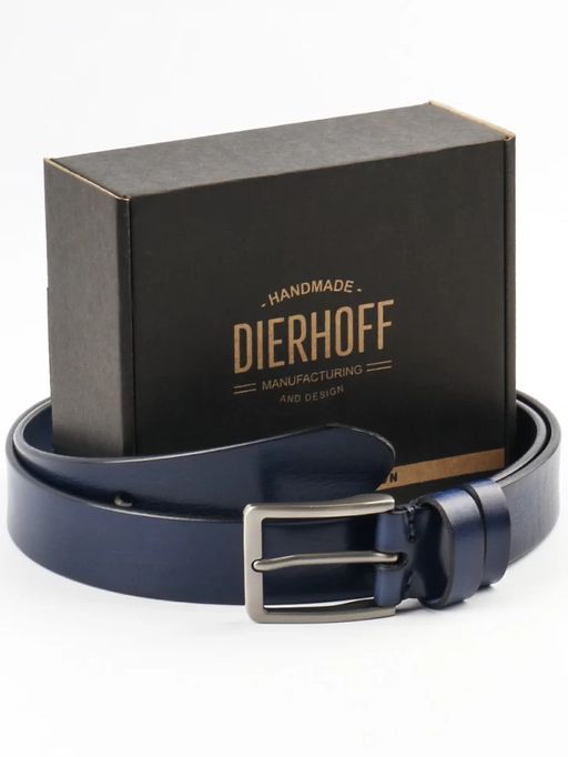 Мужской кожаный ремень Dierhoff ДРК 3053/2-35 Синий - Sergio valentini фото 2