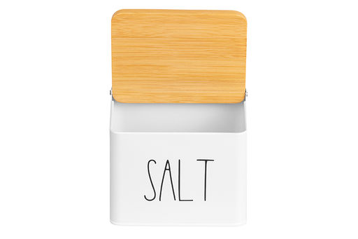 Емкость для хранения 1,5 л 14*11*11 см SALT с деревянной крышкой, белая - Elan gallery фото 5