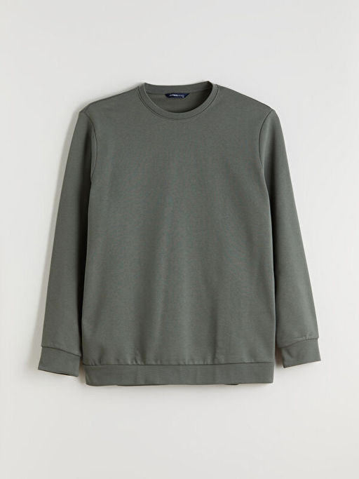 B?y?k Beden Bisiklet Yaka Erkek Sweatshirt