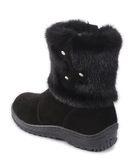 Унты женские на литой подошве. Черные., Черные. Замша. Короткие. Молния.