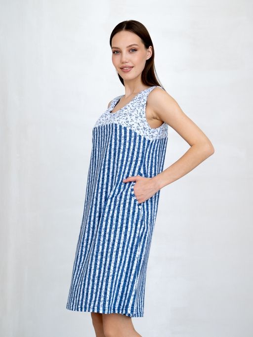 Сарафан хлопок 100%,сине-голубой - Binita фото 5