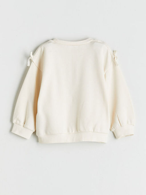 Bisiklet Yaka Bask?l? K?z ?ocuk Sweatshirt
