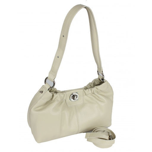 Сумка женская натуральная кожа XYN-3575, 1отд+еврокарман, плечевой ремень, молочный SALE 264903 - Adelia фото 5