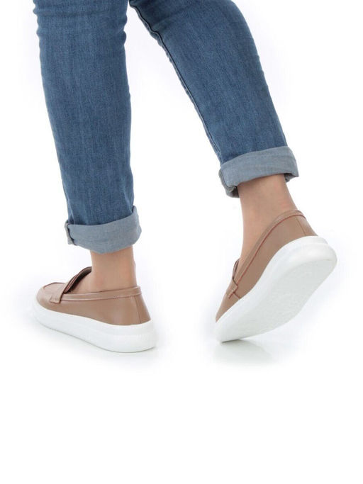 03-ZL-8501 DK. BEIGE/BROWN Полуботинки женские (натуральная кожа)