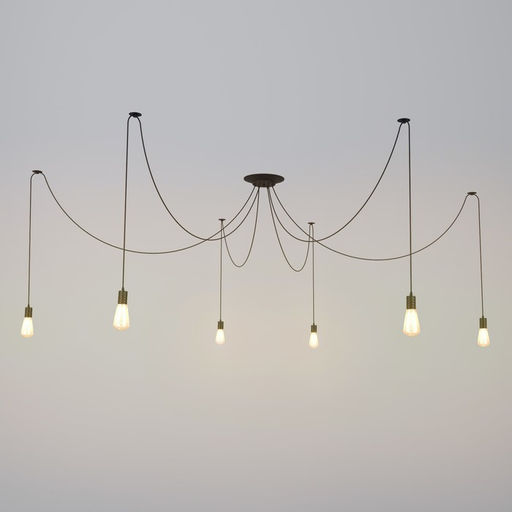 Светильник BayerLux «Скин паук», 6×40 Вт, E27, 30×30×20-150 см, чёрный