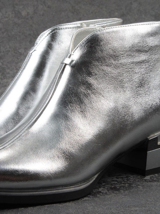 01-B50B-96C GREY/SILVER Ботинки демисезонные женские (натуральная кожа, байка)