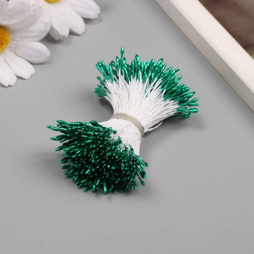 Тычинки для искусственных цветов глянец «Рисинки», тёмно-зелёный, набор 360 шт., дл. 6 см