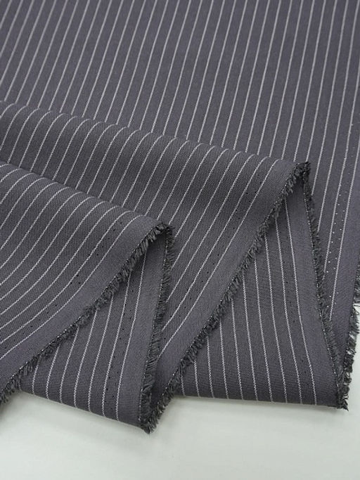 Пестрядь Средняя полоска на темно-сером с фиолетовым оттенком, ш.1.40м, хл-95%, п/э-5%, 165гр/м.кв - Купава фото 3