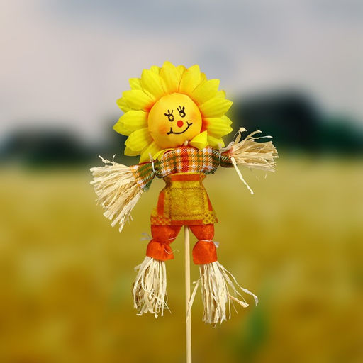 Цена за 12 шт. Огородное пугало «Солнышко», 16 см, h=50 см, МИКС, Greengo