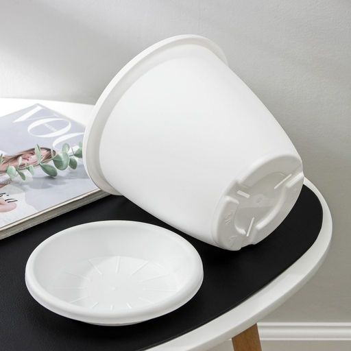 Горшок для цветов с поддоном «Альтернатива. Афина», 3 л, пластиковый, белый