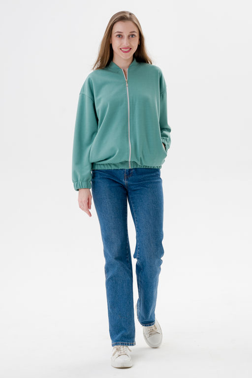 Бомбер из коттон фита мята - Амадэль фото 15