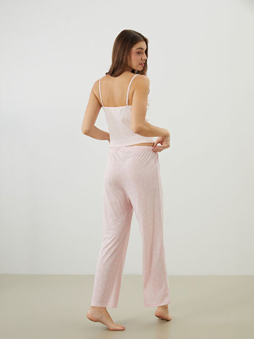 Beli Lastikli Puantiyeli Kad?n Pijama Alt?