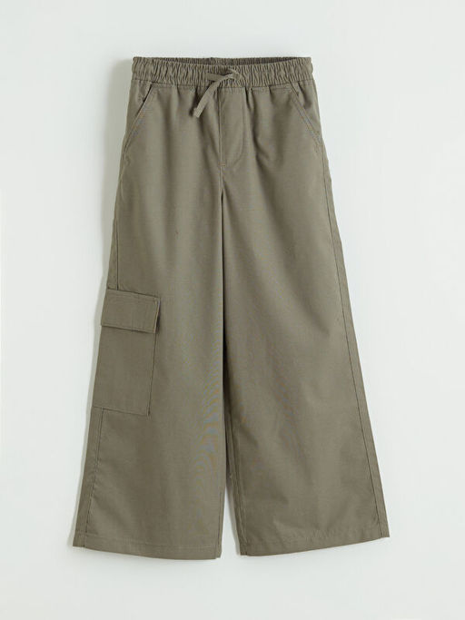 Beli Lastikli K?z ?ocuk Kargo Pantolon