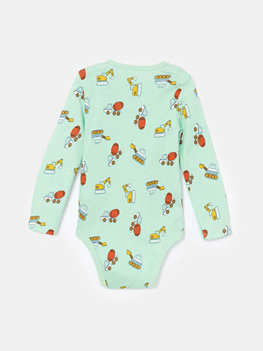 Bisiklet Yaka Uzun Kollu Bask?l? Erkek Bebek ??t??tl? Body - Waikiki фото 2