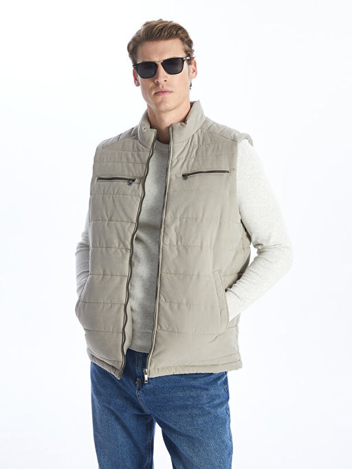 Standart Kal?p Dik Yaka Erkek Yelek