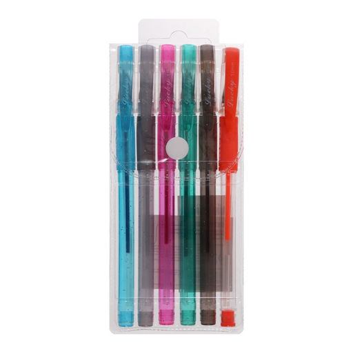 Набор гелевых ручек 6 цветов, с резиновыми держателями, МИКС - Simaland фото 2