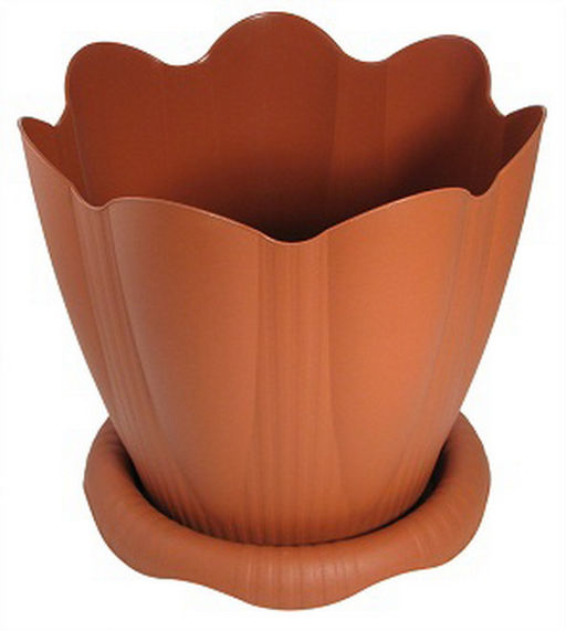 Горшок Эдельвейс-терракот с поддоном 0,65л д12см арт.С190Т - Полимербыт фото 2